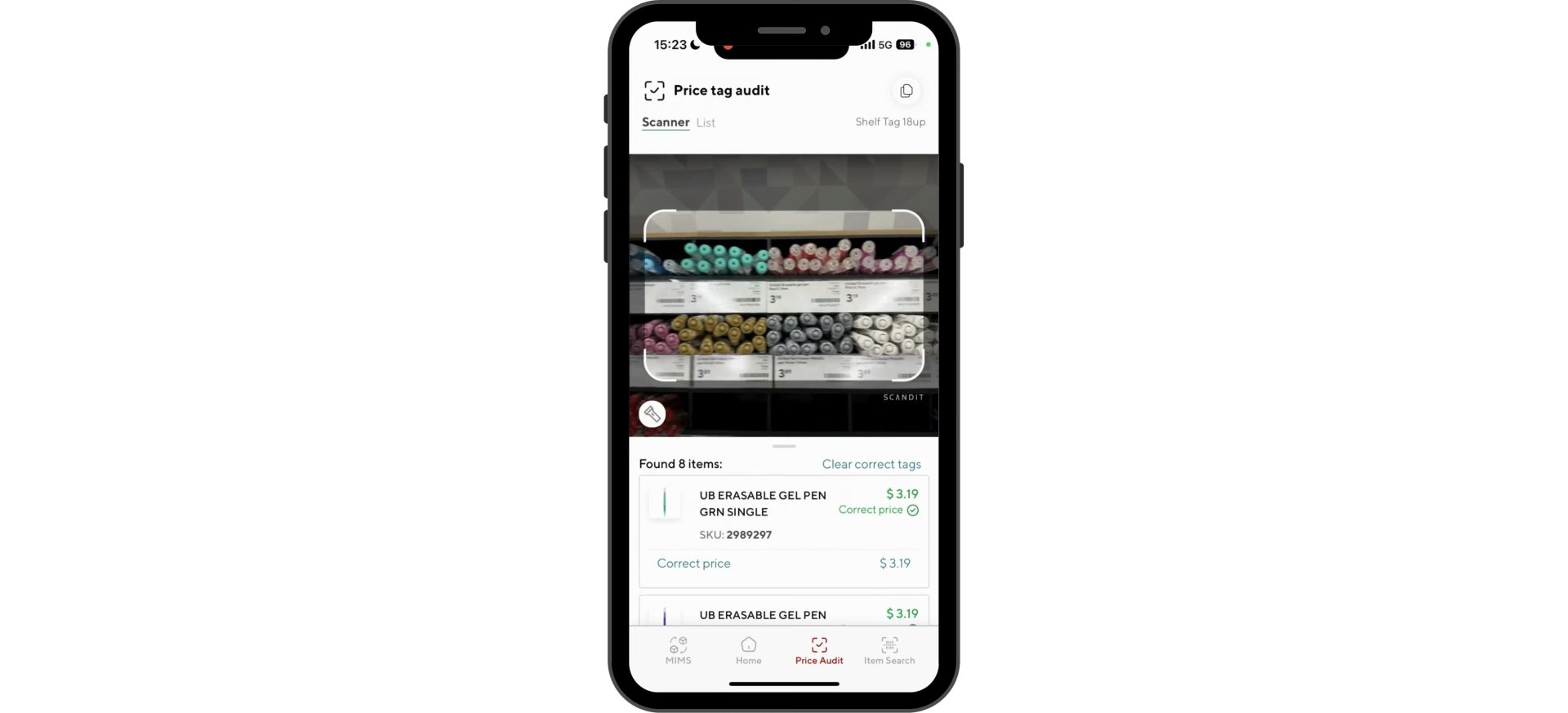 A Staples Canada video frame showing captured shelf tags, item prices, and Correct price results